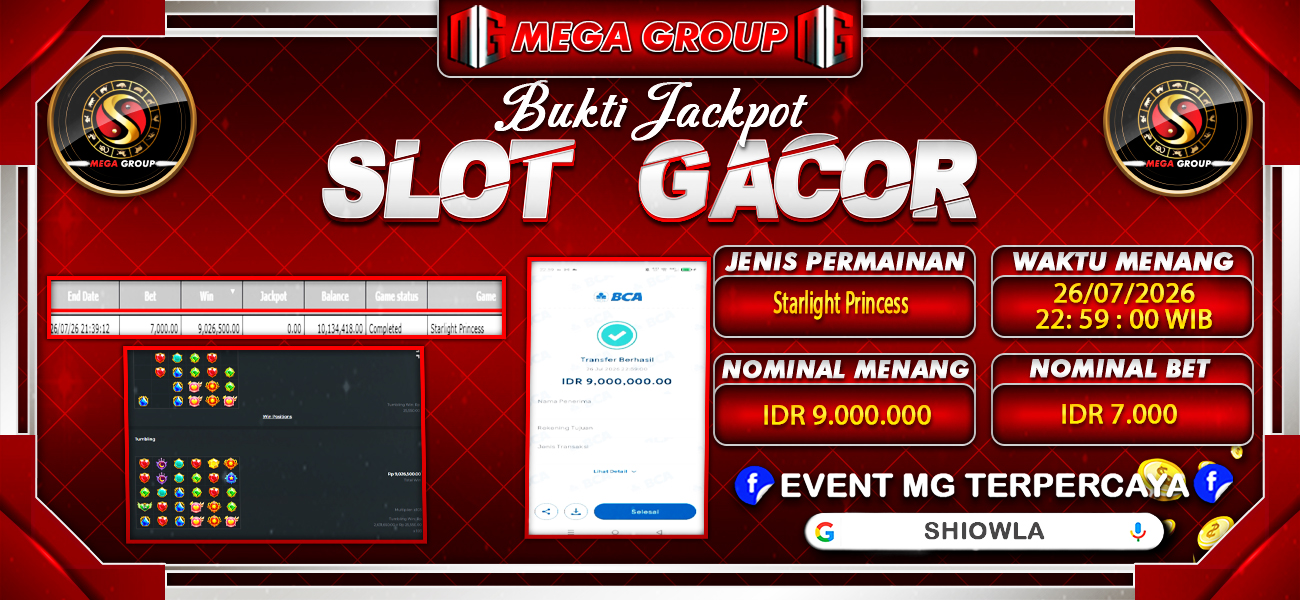 Bukti JP situs Shiowla hari Minggu, 26 Juli 2026