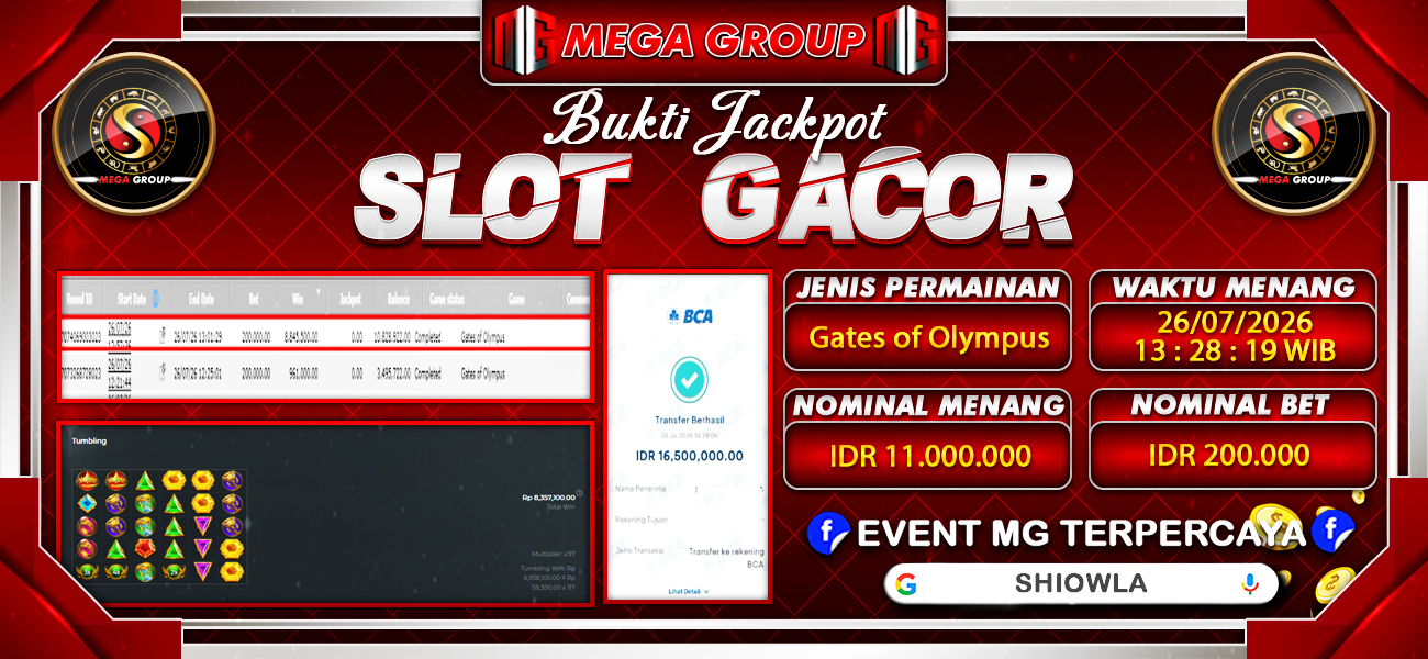 Bukti JP situs Shiowla hari Minggu, 26 Juli 2026